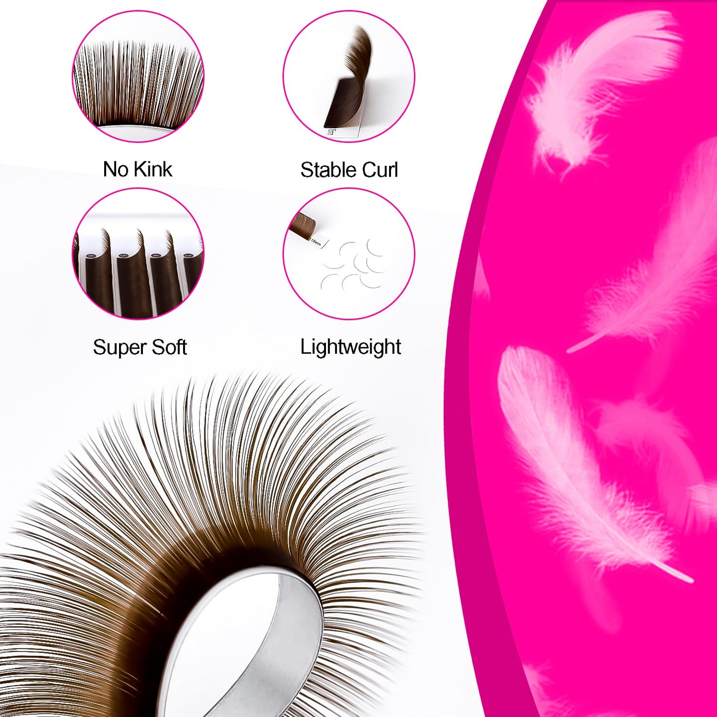 TDANCE Dark Brown Lash Extensions Colored Lash Extensions 0.03/0.05/0.07/0.1/0.15mm C/CC/D/DD/J/B/L Curl Premium Brown Eyelash Extensions Salon Use (Dark Brown,0.05-CC,8-15mm)