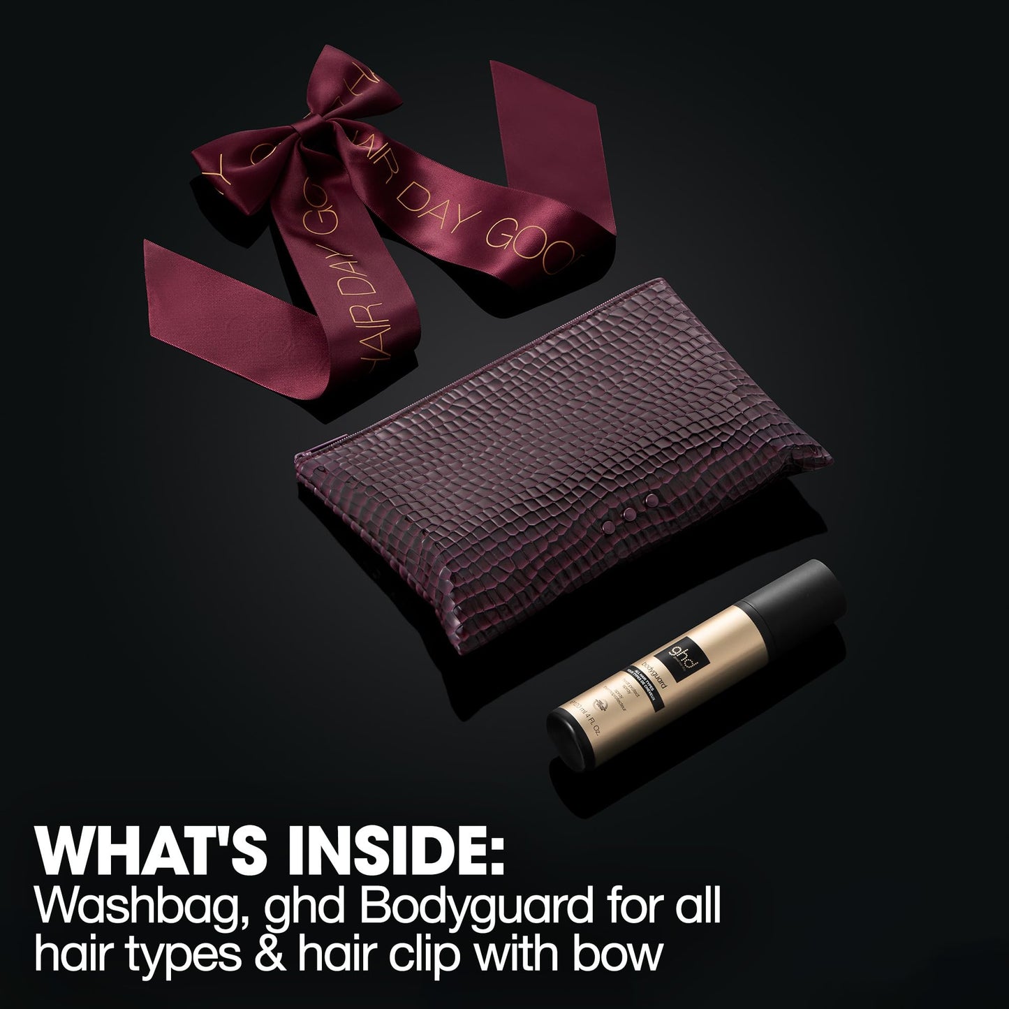 ghd Cherry Chic Style Gift Set with Heat Protect Spray, Hair Clip with Bow and Exclusive Wash Bag