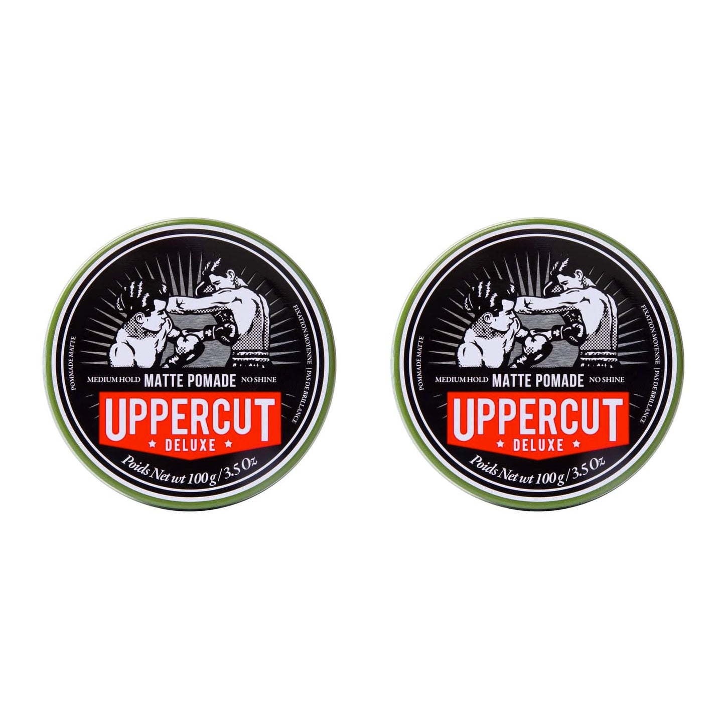 UPPERCUT DELUXE Matte Pomade for Men – Medium Hold, No Shine, Water-Based Hair Styling Cream, Easy Wash Out, Natural Matte Finish, 3.5 oz / 100 g (2-PACK)