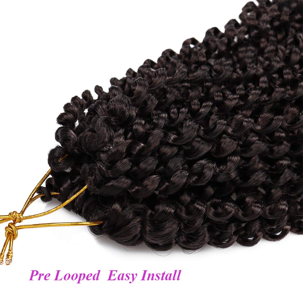 Dorsanee Ombre Chocolate Brown Passion Twist Hair 22 Inch 7 Packs Water Wave Crochet Hair Long Bohemian Curly Braiding Hair for Butterfly Locs, Faux Locs, Boho Style Spring Twist Crochet Braids (T33#)