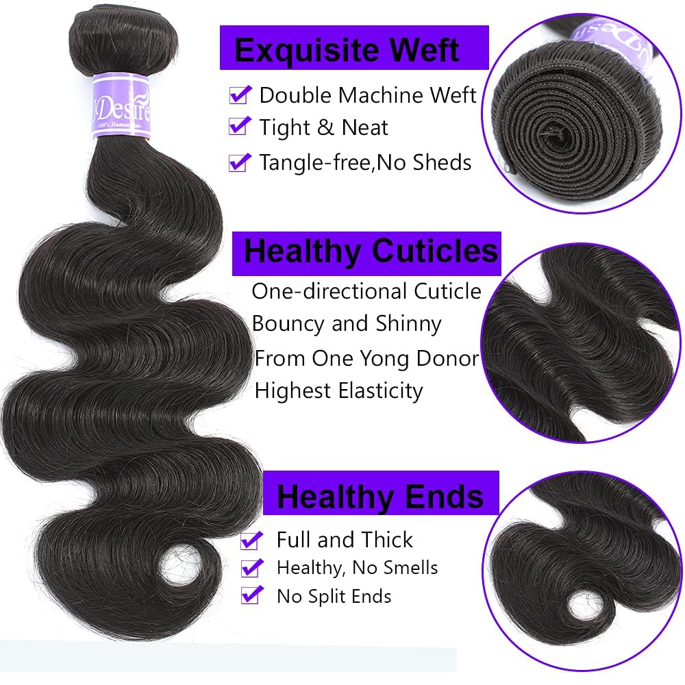UDesire 16A Brazilian Body Wave 1 Bundle 24inch 100% Unprocessed Virgin Human Hair Bundles Weave Hair Bundles