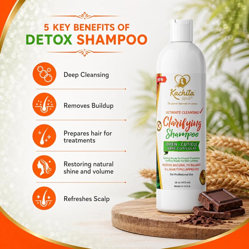 Kachita Spell Clarifying Shampoo - Deep Cleansing Detox Formula, Sulfate-Free | 12 oz
