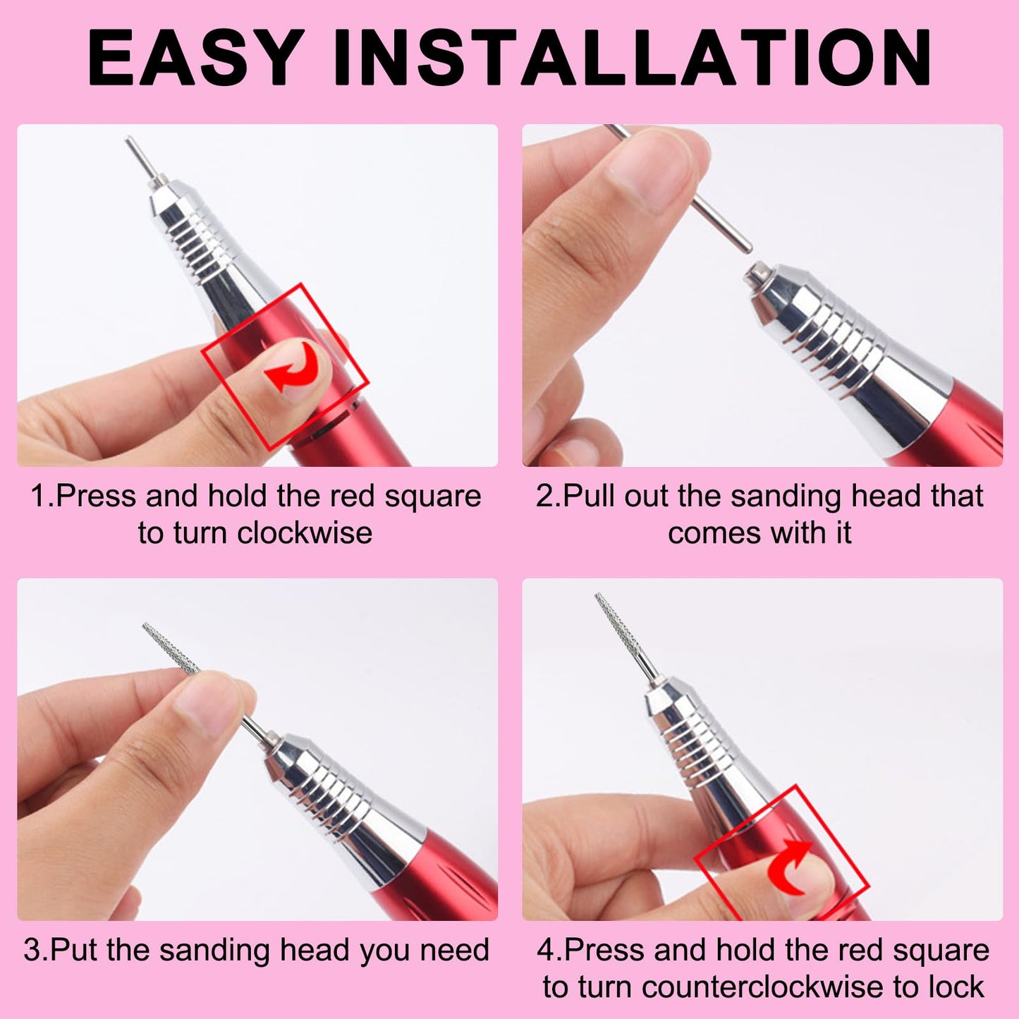 Vnjaoi Tungsten Carbide Nail Drill Bit, Cuticle bit for nail drill 3/32" Safety Under Nail Carbide Cuticle Cleaner Bit for Nail Prep, Nail Trimmer, Professional Nail Art Tools for Manicure