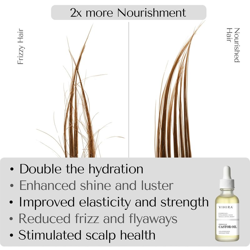 Organic Golden Castor Oil - 100% Pure Cold Pressed for Hair Growth, Skin & Wellness | 16oz