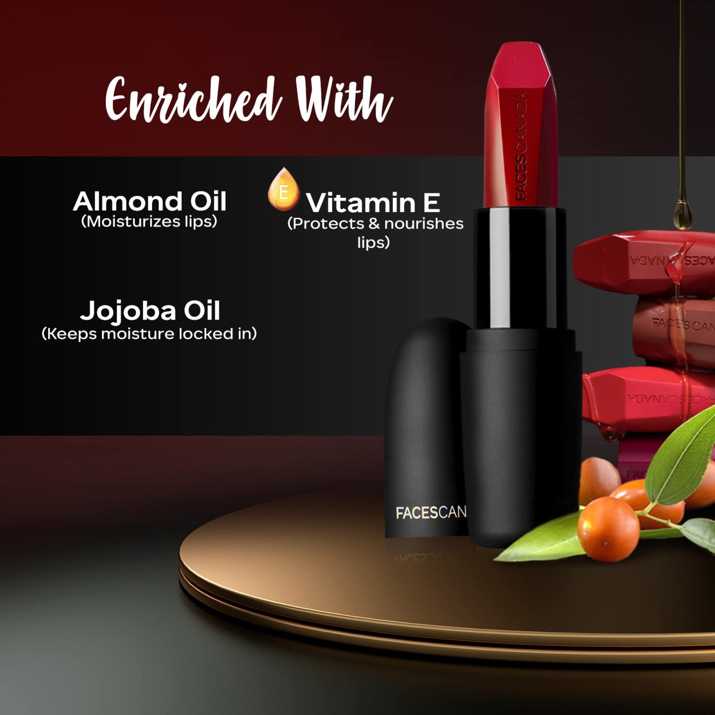 Matte Lipstick in Royal Maroon - Weightless Finish by Faces Canada
