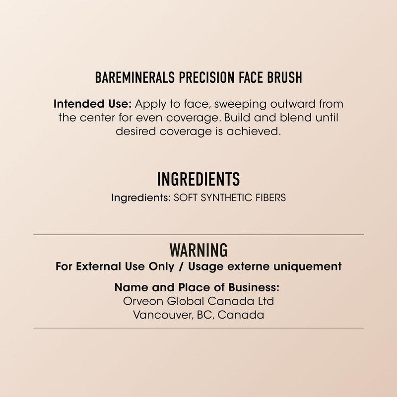 bareMinerals Precision Face Brush, Vegan, Cruelty-Free & Dermatologist-Tested