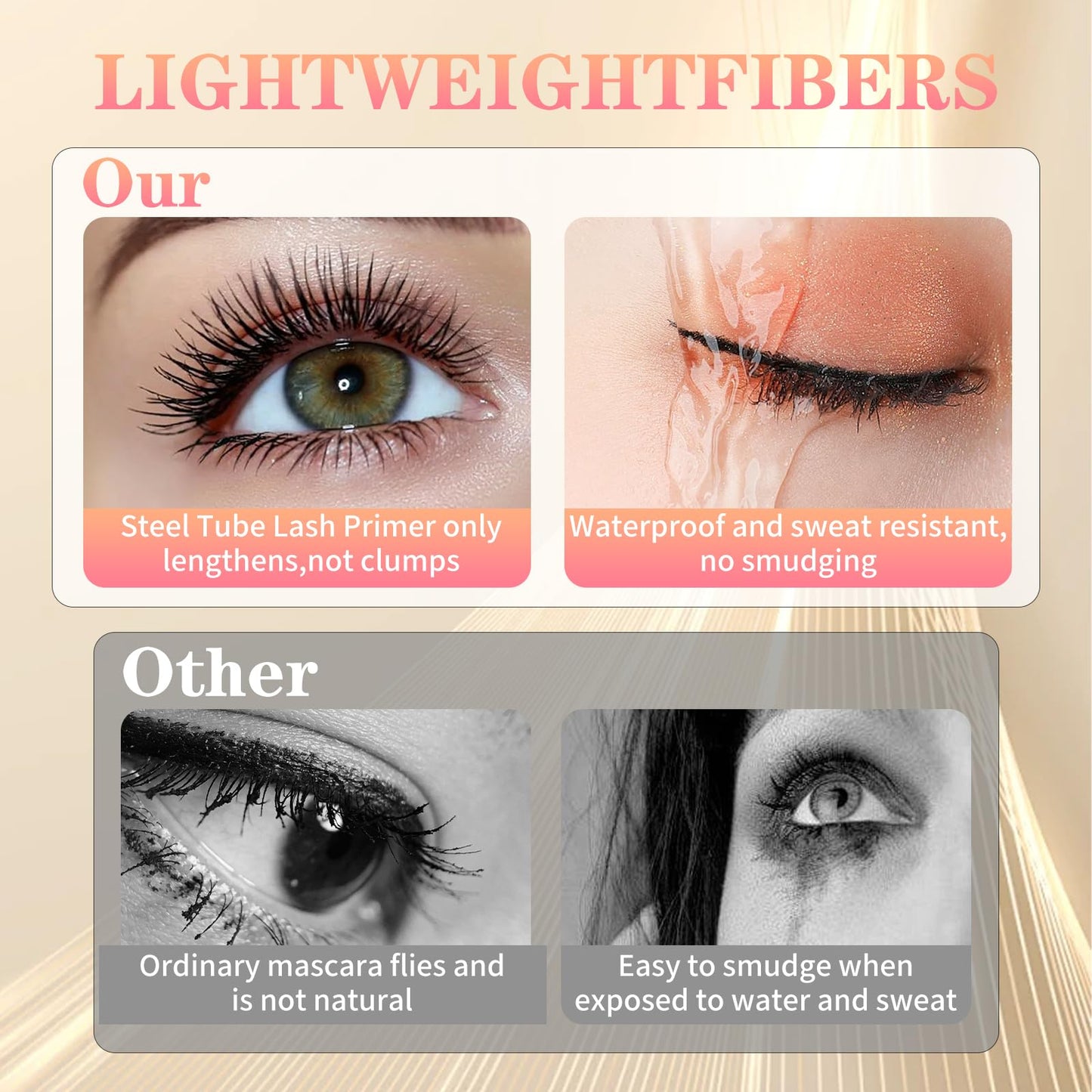 Ultra-Fine Lengthening Waterproof Quick-Dry Mascara, 2026 New 3D Volumizing Mascara, Fine Brush Tip Quick Drying Smudge Proof No Clumping (Black)
