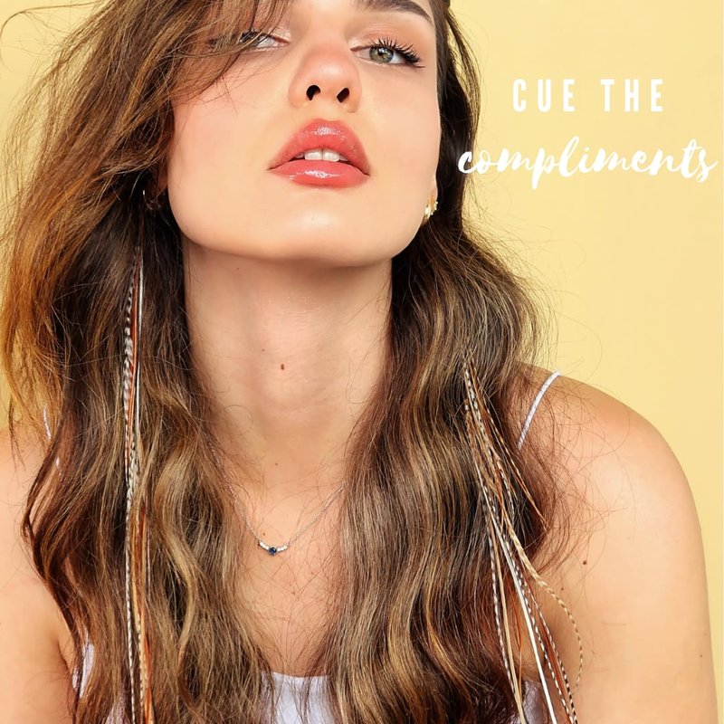 Natural Hair Feathers Kit - Real Rooster Feather Extensions for DIY Styling | Long Natural Colors, Pliers & Beads