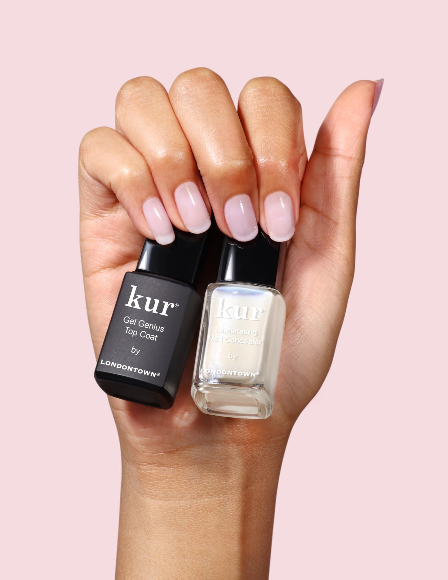 LONDONTOWN kur Original Nail Conceal & Go Duo Set, Includes Original Nail Illuminating Concealer & Gel Genius Top Coat, 2 Piece Set, 0.4 Fl Oz