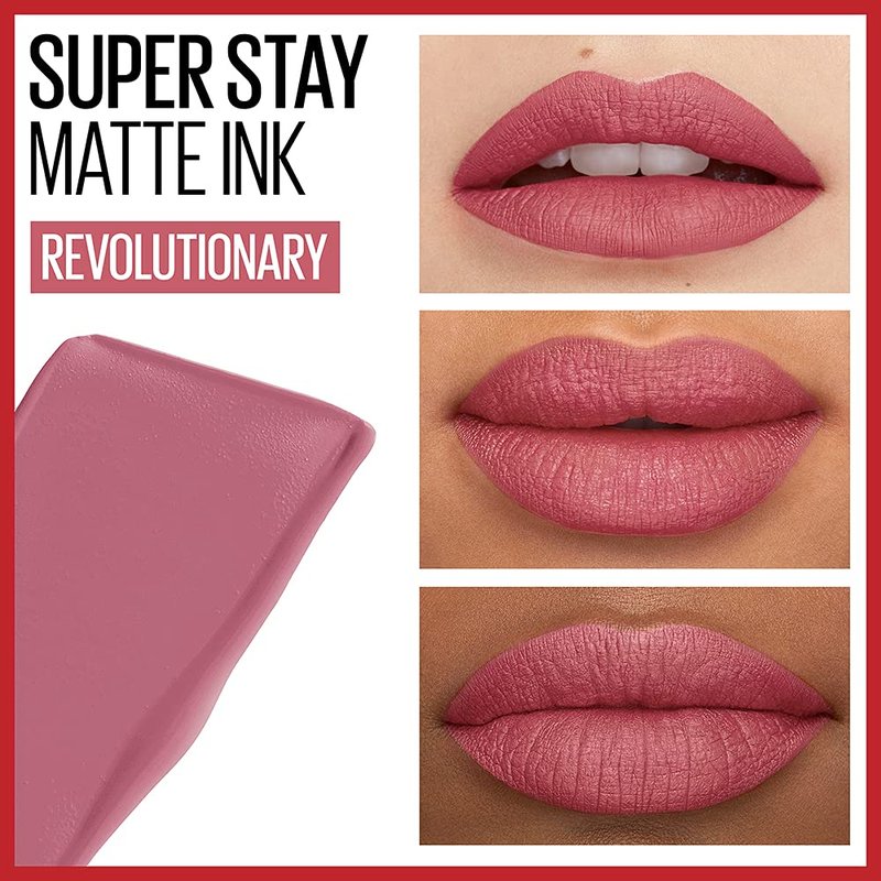 MAYBELLINE Super Stay Matte Ink Liquid Lipstick Pathfinder Berry Pink and Revolutionary Light Mauve Pink, 16H Wear, 1 Count Each