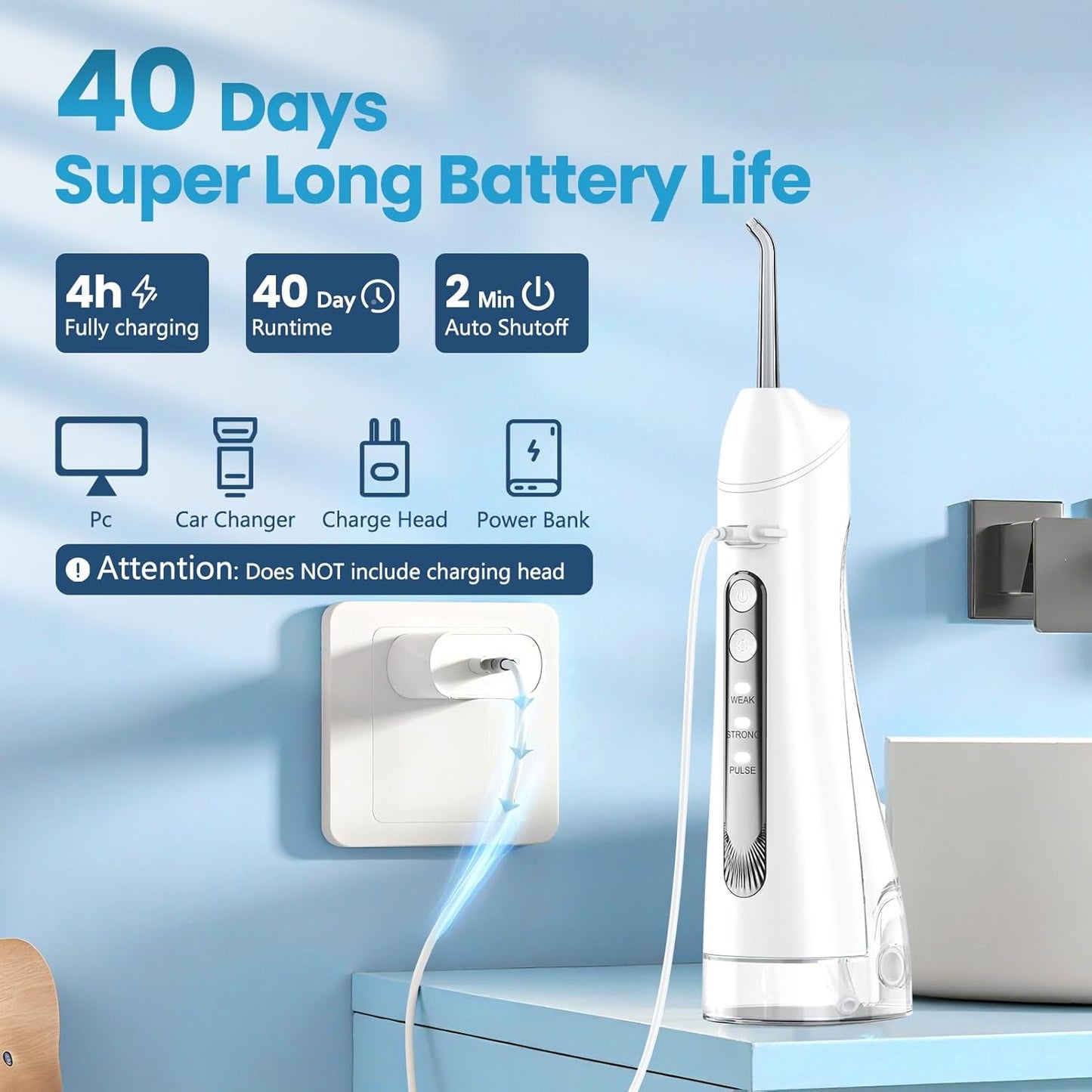 Water Dental Flosser - Professional Teeth Cleaning Device for Home & Travel | Effective Gum Care