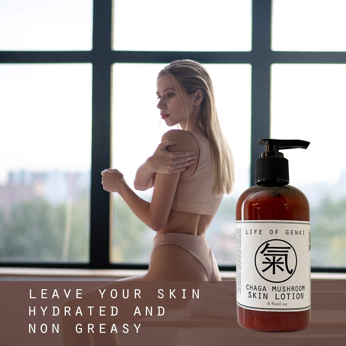 life of genki USA Made Vegan all Natural Chaga Mushroom skin lotion cream Moisturizing skin cream apricot kernel oil
