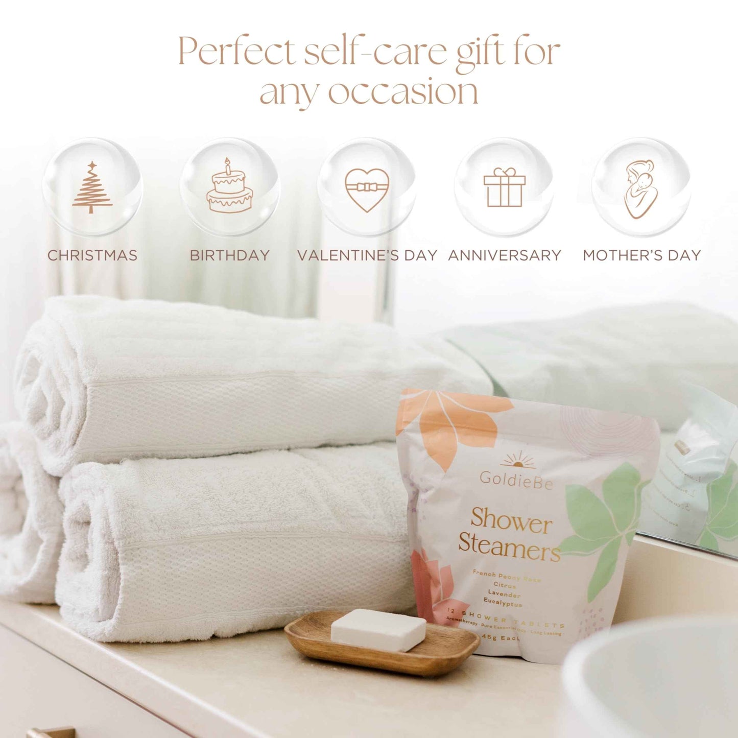 Shower Steamers Aromatherapy 12Pcs - Pure Essential Oils Shower Bombs Aromatherapy for Women - Eucalyptus Shower Steamer, Lavender Shower Steamers for Colds and Flu, Shower Bomb Gift for Her Self Care