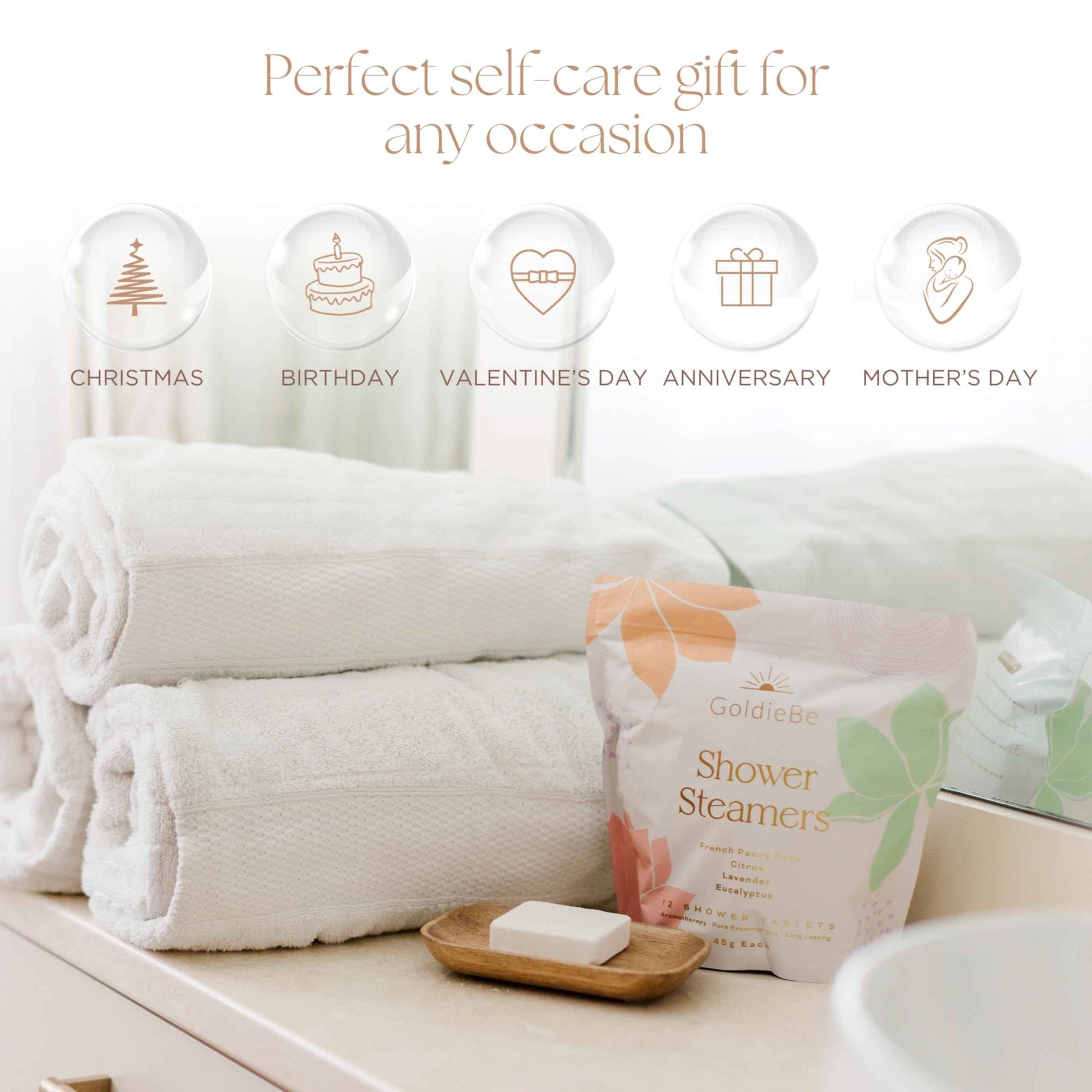 Shower Steamers Aromatherapy 12Pcs - Pure Essential Oils Shower Bombs Aromatherapy for Women - Eucalyptus Shower Steamer, Lavender Shower Steamers for Colds and Flu, Shower Bomb Gift for Her Self Care