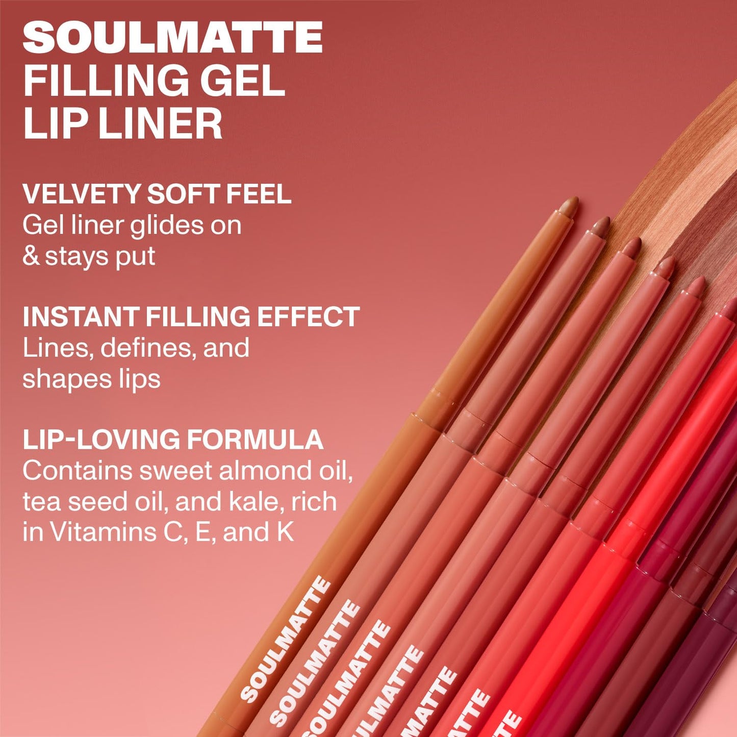 MORPHE Soulmatte Gel Lip Liner - Creamy Lip Pencil with a Matte Formula - Precision Contour Pencil with Sweet Almond & Tea Seed Oil for Long-Lasting Definition - First Kiss (0.007 oz)