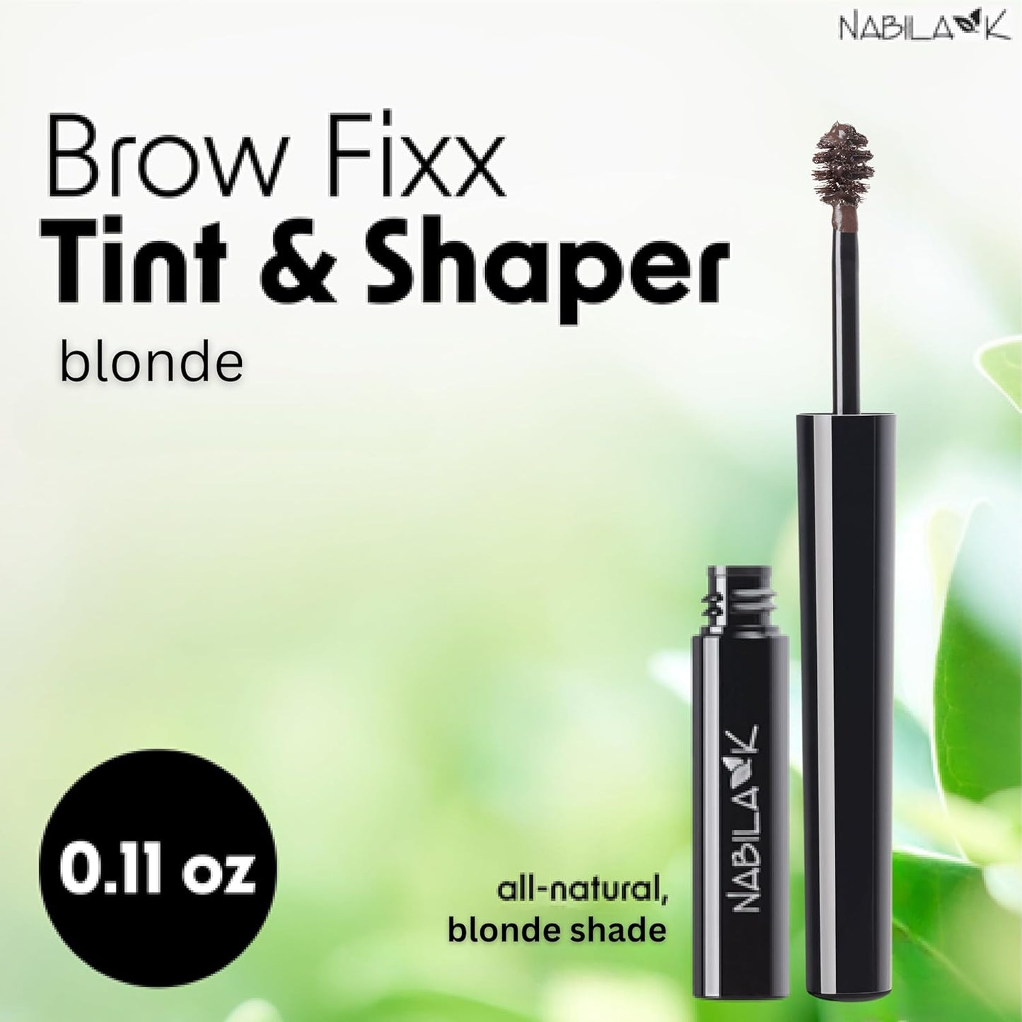 Nabila K Brow Fixx Tint & Shaper - Waterproof Brunette Eyebrow Gel for All | Travel Size 0.11 oz