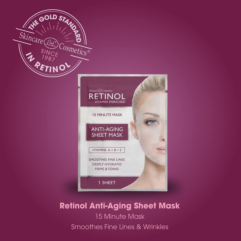 LIVAURA Retinol Anti-Aging Sheet Mask – Hydrating Collagen Face Masks, Sheet Masks for Skin Care, Moisturizing Facial Mask Pack for Women, Sensitive & Dry Skin, Hydrating Face Mask