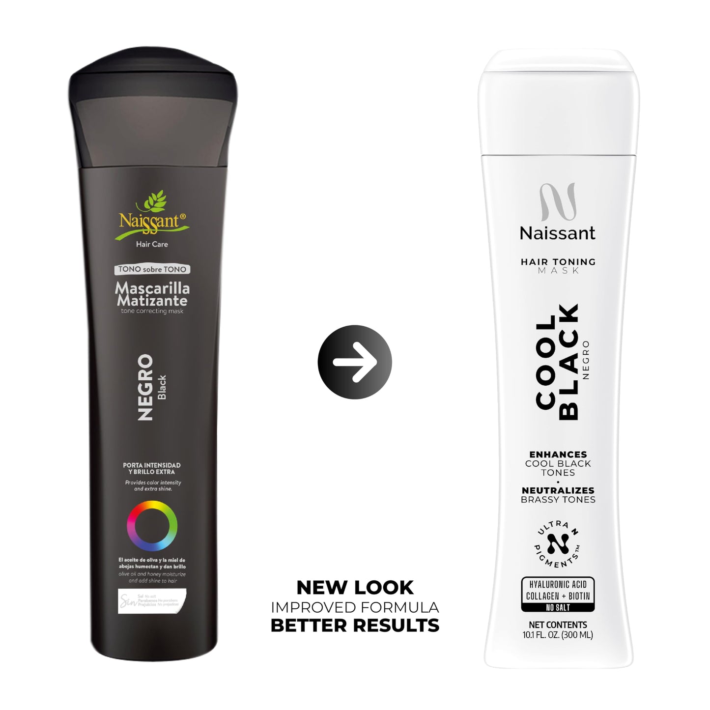 naissant Cool Black Hair Toning Mask | Ultra High-Purity Pigments | Neutralizes Red & Orange Undertones | Hyaluronic Acid, Collagen & Biotin | Paraben, Ammonia & Sulfate Free | 10.1 Fl. Oz