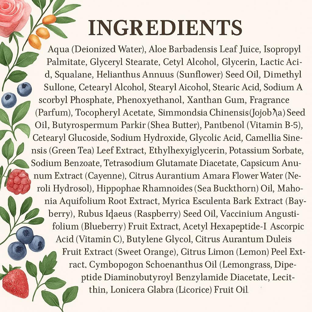 Hope Ridge Naturals Rose Tea Renewal Moisturizer, Antioxidant Daily Face Cream with Green Tea, Rosehip Oil, Vitamin C, CoQ10, Peptides, 2 oz / 60 ml