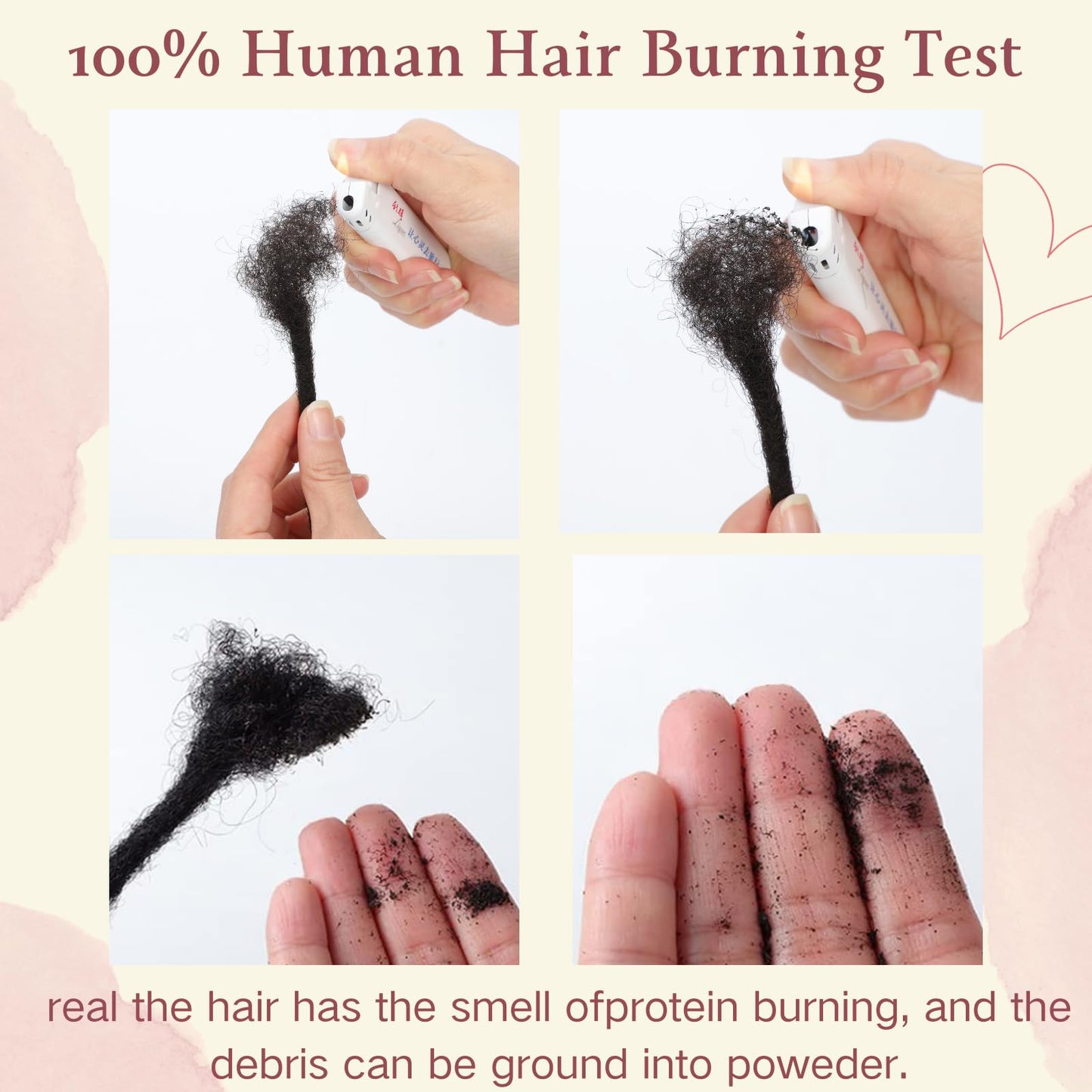 10 Inch 0.6cm Thickness Loc Extensions Human Hair 30 Strands Dreadlock Extensions Real Human Hair For Women Men Kids 100% Full Handmade Permanent Locs Extensions Can Be Dyed And Bleached(Natual Black)