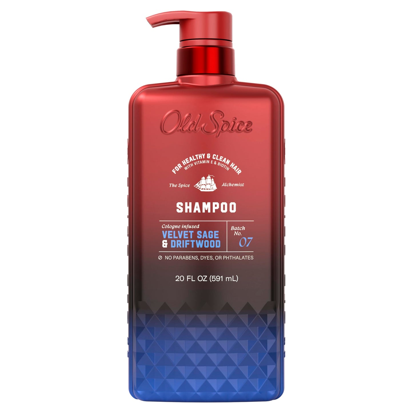 Old Spice Mens Shampoo, The Spice Alchemist Collection, 24/7 Cologne-Infused Velvet Sage & Driftwood Scent, Free of Parabens & Phthalates, 21.9 fl oz