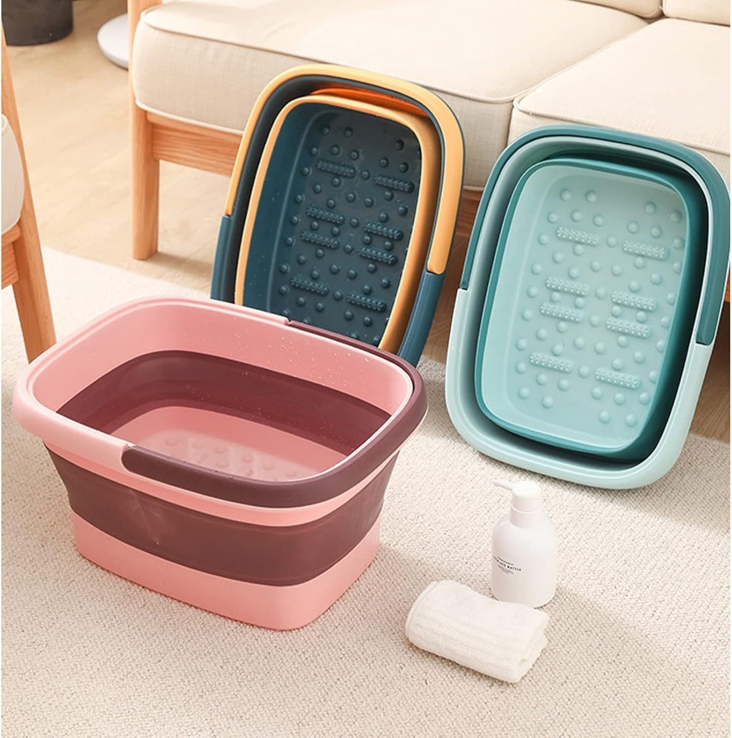 FutureFlex Collapsible Foot Bath - 15L Foldable Soak Tub for Pedicure & Pain Relief | Green