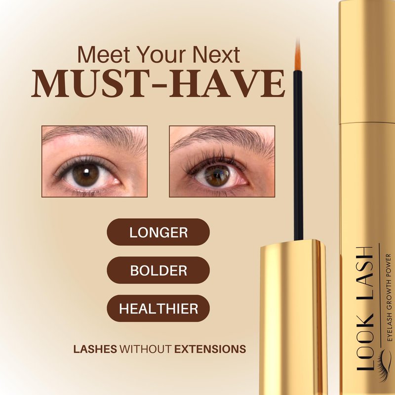 Look Lash Eyelash Enhancing Serum & Eyebrow Serum – Supports Longer-Looking Lashes and Fuller Brows, Gentle for Sensitive Skin, 5.5 ml, 6–8 Mo Supply