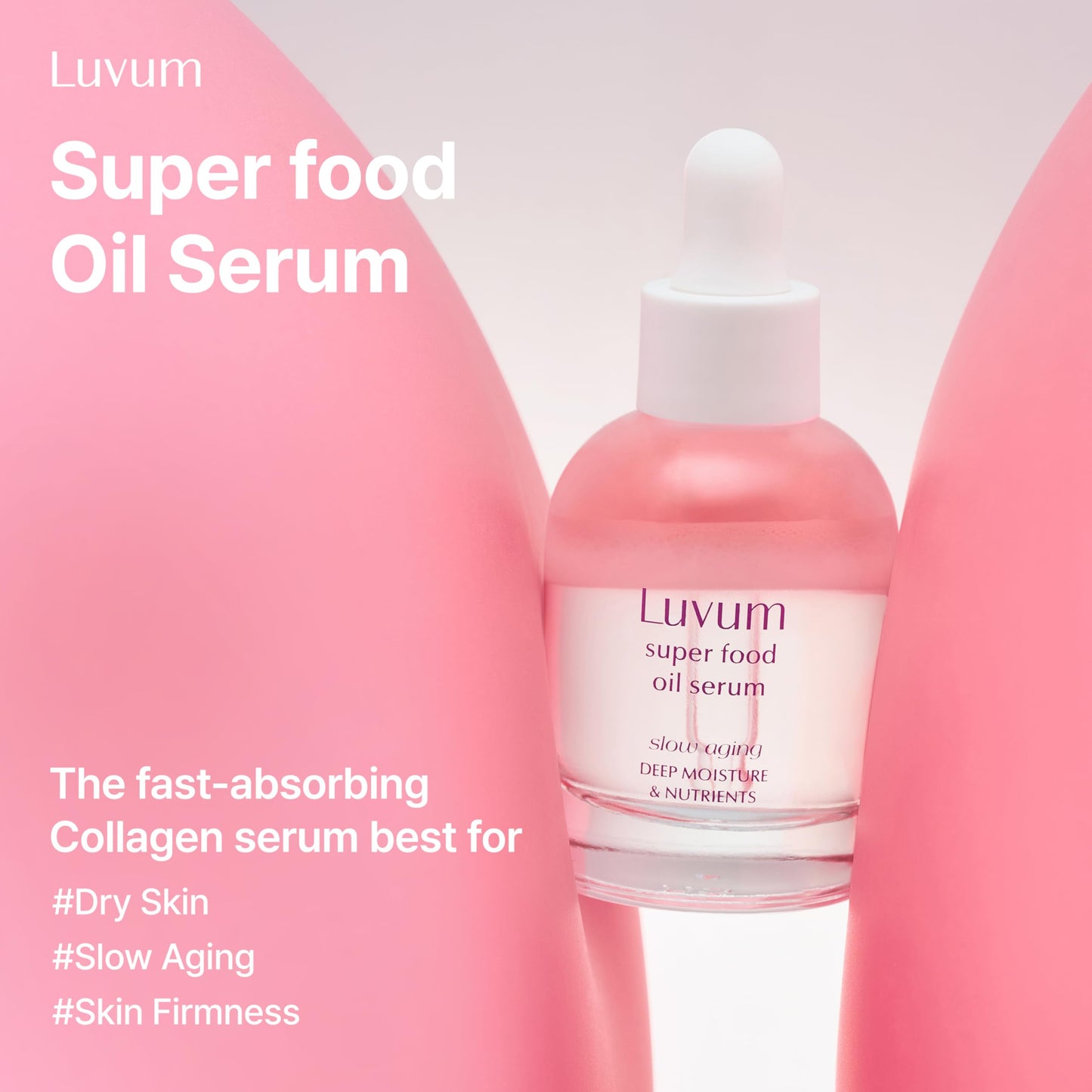LUVUM Slow Aging Super Food Oil Serum, Peptide Essence, 30% Moisture Oil, 1.01 fl. oz