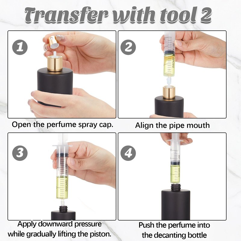 Teenyyou 12 Pack 50 ml Glass Perfume Bottles and Refill Tools Set, Travel Perfume Atomizer Spray Bottles, Portable Empty Refillable Atomizer Decanters with Dispenser Transfer Kit (Black)
