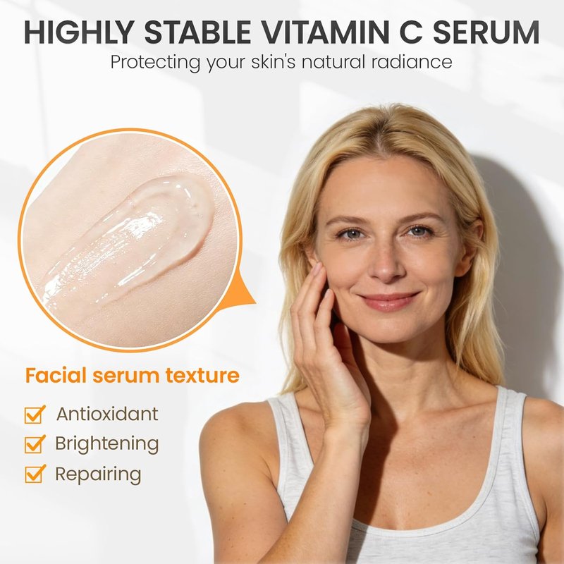 Vitamin C Serum for Face - Super Hydrating with Hyaluronic Acid & Peptide Complex | Lightweight Daily Essence for All Skin Types - 1 Oz