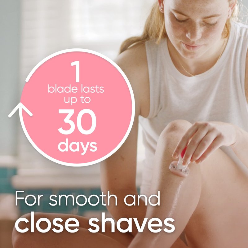 Gillette Venus Mini On The Go Women's Razor Handle with 3 ComfortGlide White Tea Scent Blade Refills + 1 Travel Case