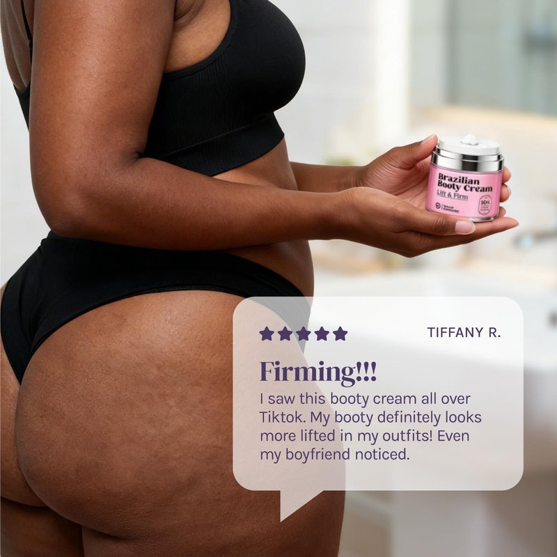 Divine Derriere Brazilian Body Butter Cream, Lift and Firm Body Cream with Volufiline Helps Reduce the Appearance of Cellulite for a Lifted and Firm-looking Derriere, Bum Bum Cream, 50ml