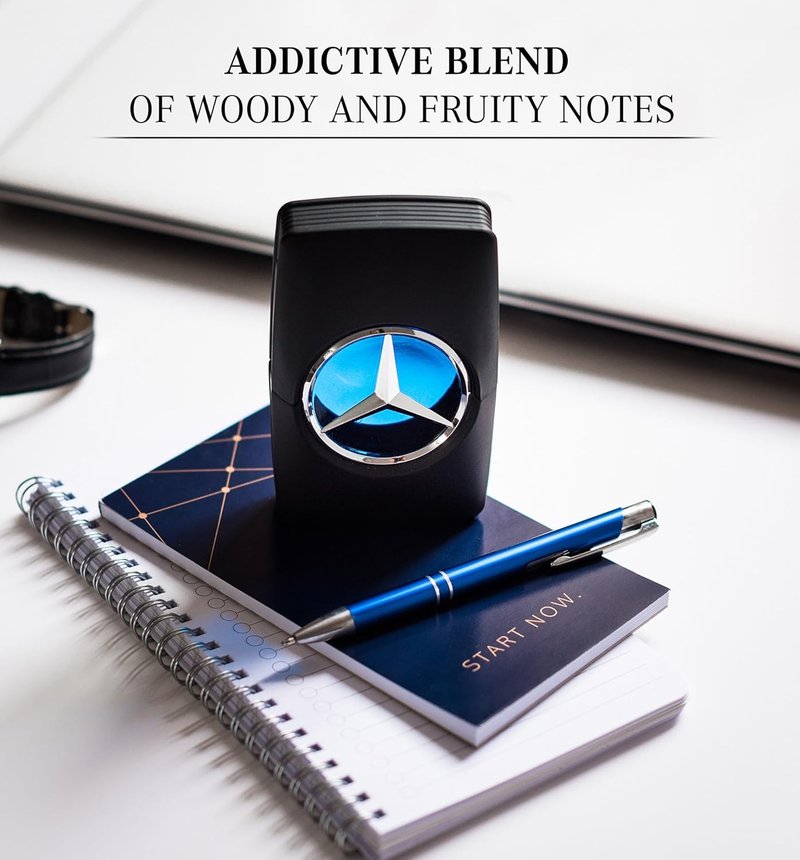 Mercedes Benz Eau de Toilette for Men - Aromatic Woody Fruity Fragrance with Cedar & Oakmoss - 1 oz