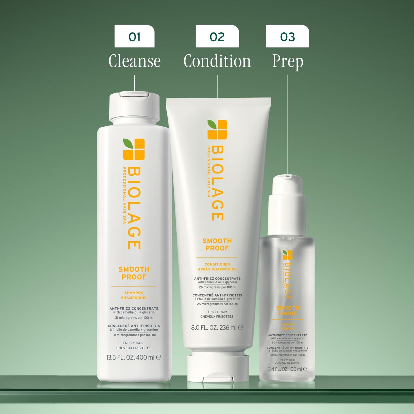 Biolage Smooth Proof Shampoo - Gently Cleanses and Adds Shine, Nourishes, Moisturizes & Tames Frizz, For All Frizzy Hair Types, With Camellia Oil & Glycerin, Vegan & Paraben-Free, 13.5 Fl Oz