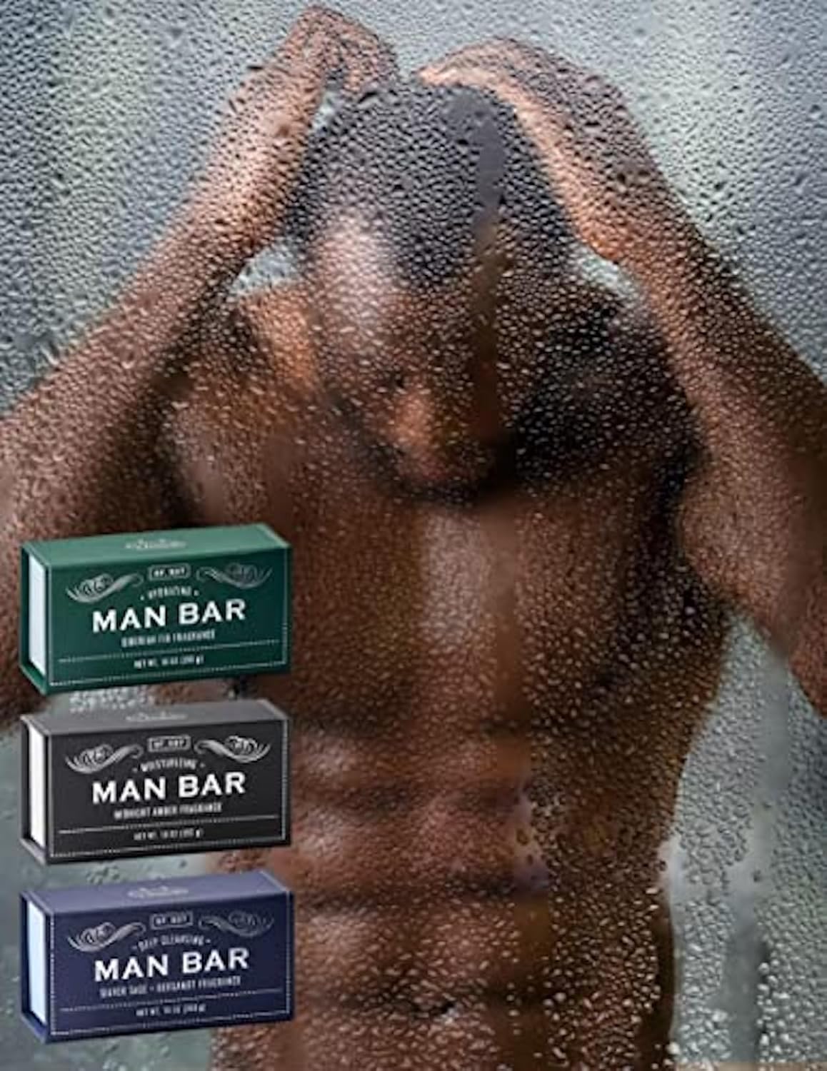 San Francisco Soap Company Man Bar Gift Set - 3 Premium Soaps (Siberian Fir, Midnight Amber, Bergamot) - 10 oz