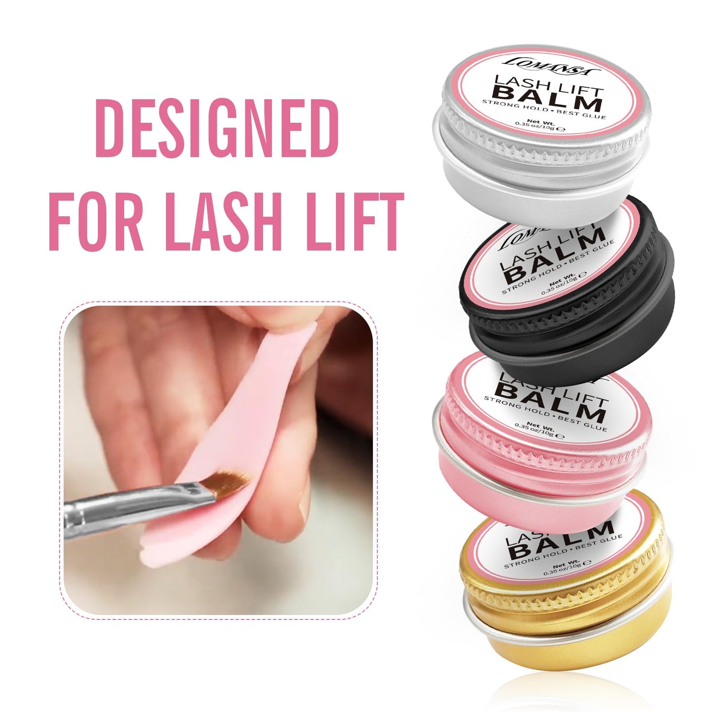 Lomansa Lash Lift Glue Korean Lash Lift Balm Glue Eyelash Perm Balm Fruit Flavor Lifting Curling Gel for Lash Perm Kit 10g (Rose)