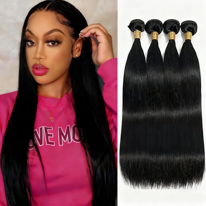 Brazilian Straight Hair Bundles - 100% Unprocessed Virgin Remy Hair | 8-14 Inch Natural Black Extensions