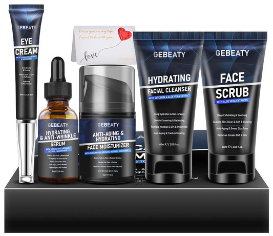 Mens Skin Care Kit,Skin Care for Men,Deep Hydrate,Moisturize,Firm Skin,Gentle Men's Facial Skin Care Routine Kit for Men Christmas Valentines Birthday Gifts for Him Boyfriend Husband Fathers Dad