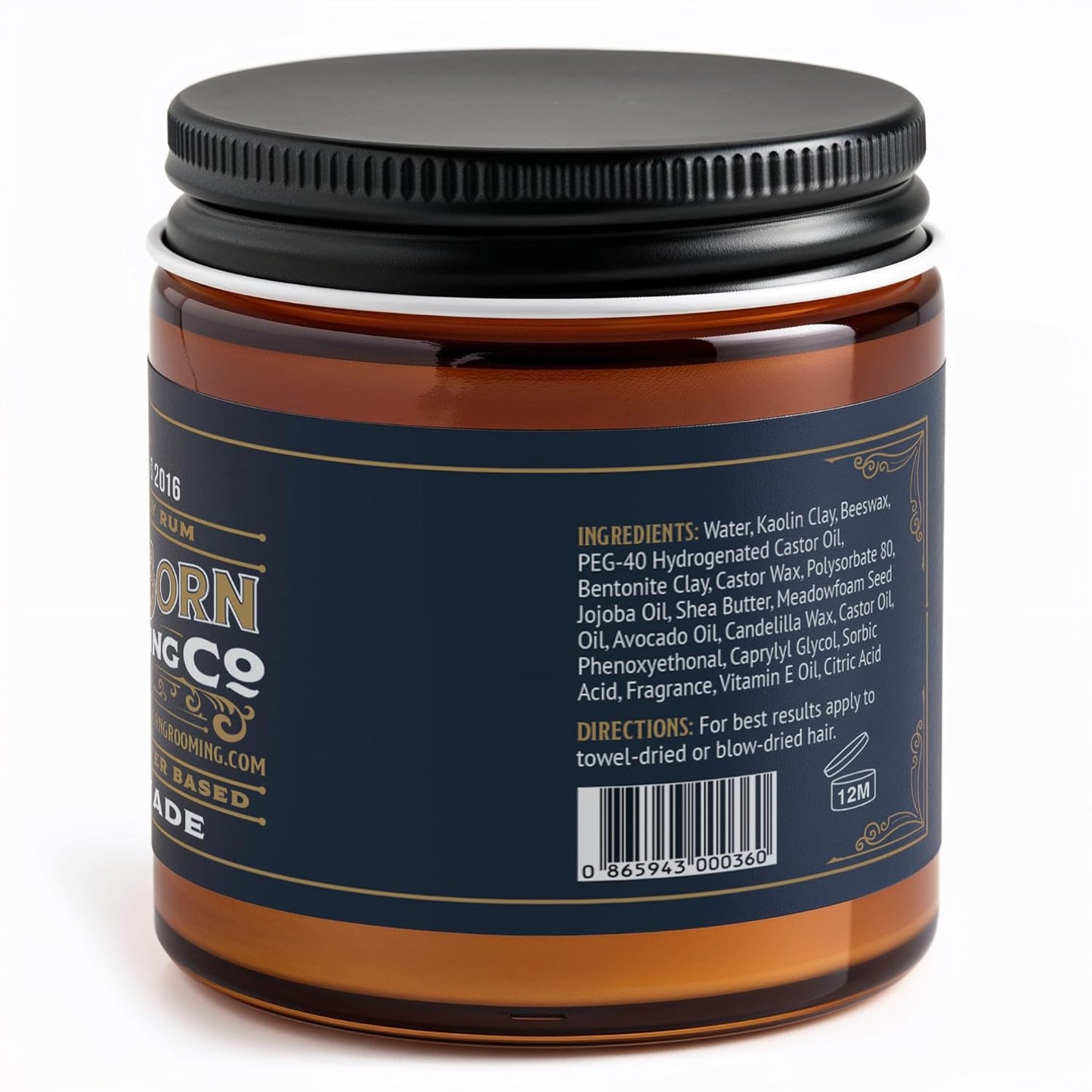 Volumizing Hair Clay Pomade - Battle Born Grooming Co | 4 oz for Strong Hold & Texture