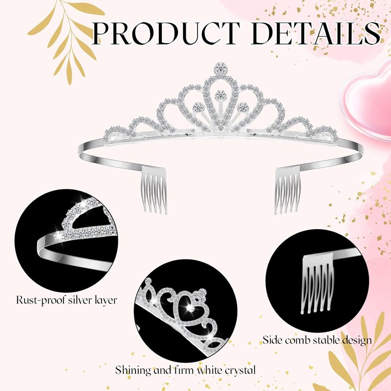 Crystal Tiara Crowns - 24 Pcs Rhinestone Headbands for Women | Perfect for Pageants, Weddings, Birthdays & Parties
