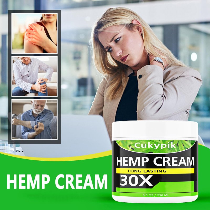 JUYIHEAL Hemp Cream 8.5oz, Natural Soothing Topical Cream, with Arnica,MSM, Turmeric, Menthol, Aloe