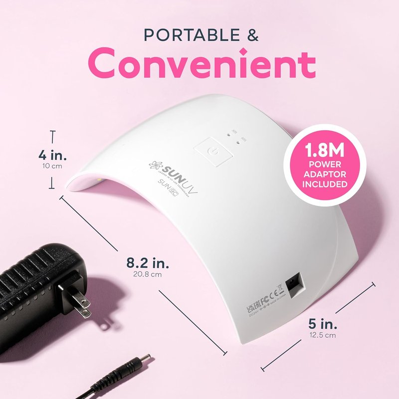 UV LED Nail Lamp - Professional Nail Dryer for Gel Polish with Sensor & 2 Timers | Stylish Pink Design