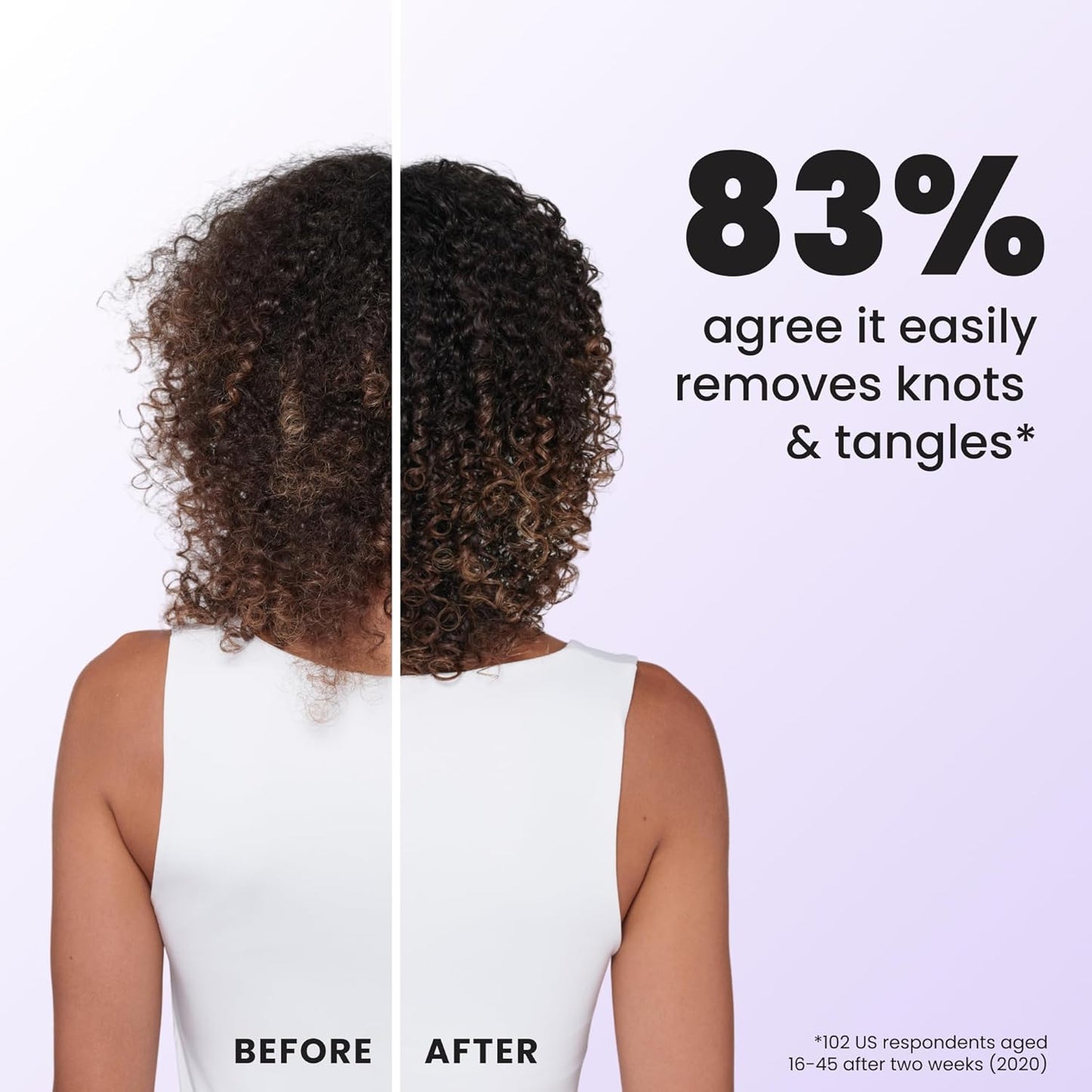 Tangle Teezer Ultimate Detangler Hair Brush - Reduces Frizz & Breakage for 3C to 4C Curly Hair | Purple Passion