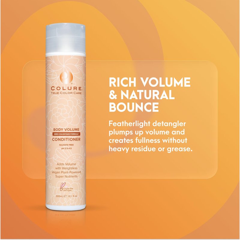 COLURE Body Volume Conditioner, 10 Fl Oz – Weightless Thickening Hair Treatment for Fine Damaged Hair, Vegan Hydrating