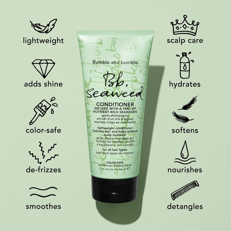 Bumble and bumble. Seaweed Hydrating Conditioner | For Daily Use | Adds Lightweight Moisture | Smooths and Reduces Frizz | For Fine to Medium Curly, Wavy, Straight Hair |Standard Size 6.7 Fl Oz