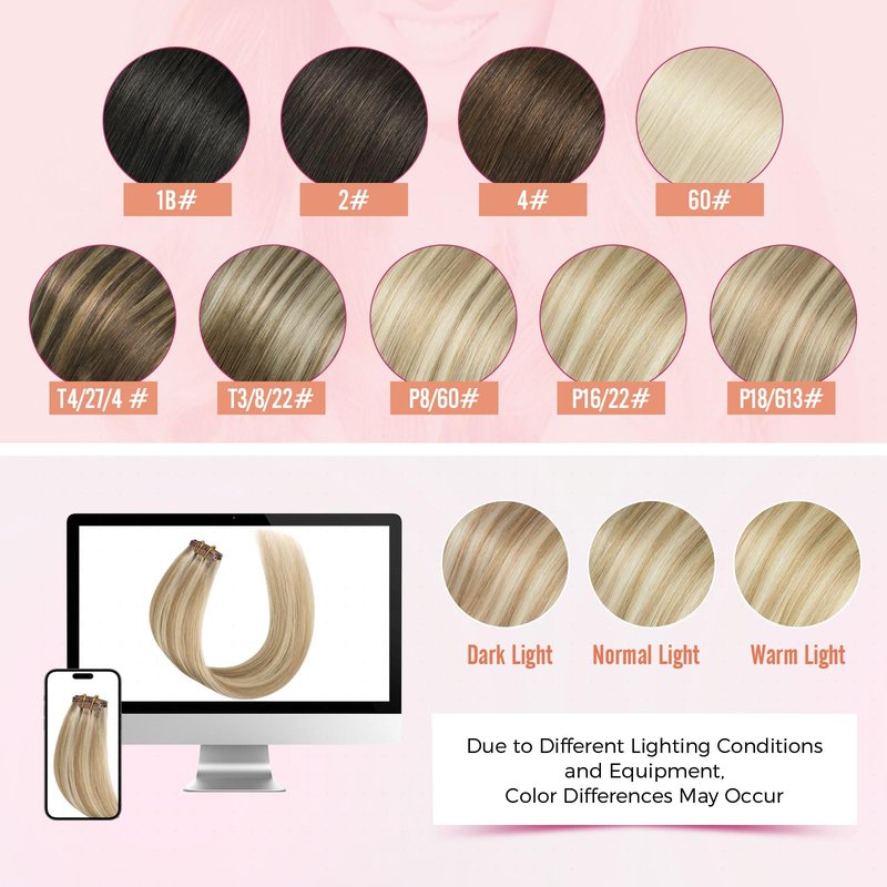MEI YUAN LIN Clip in Hair Extensions Real Human Hair 5pcs 30g 20inch Single Clip Design for Flexible Wearing Remy hair extensions Light Blonde Highlighted Golden Blonde Easy to Apply & Remove