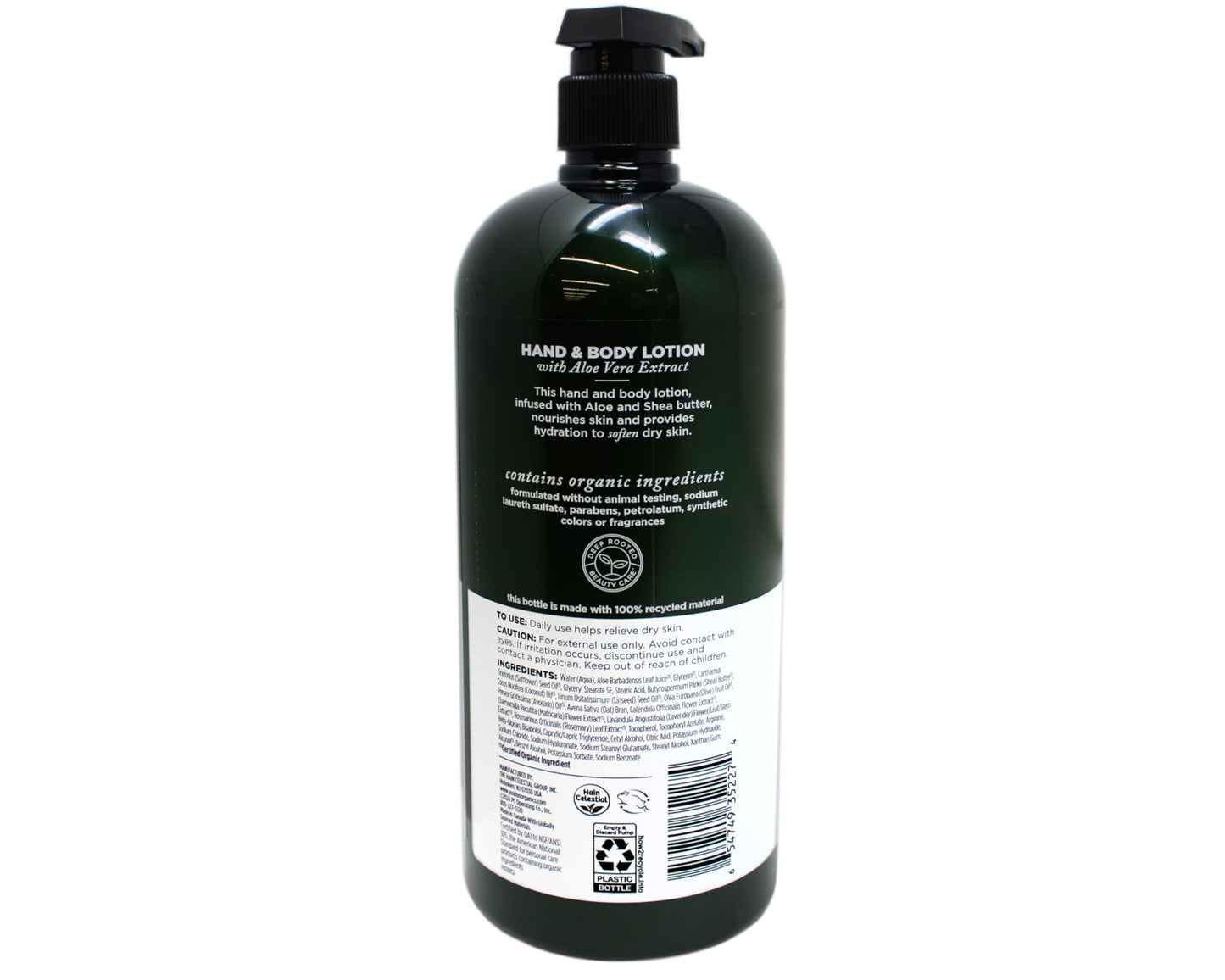 Avalon Organics Hand & Body Lotion for Dry Skin Aloe Unscented, 32 OZ