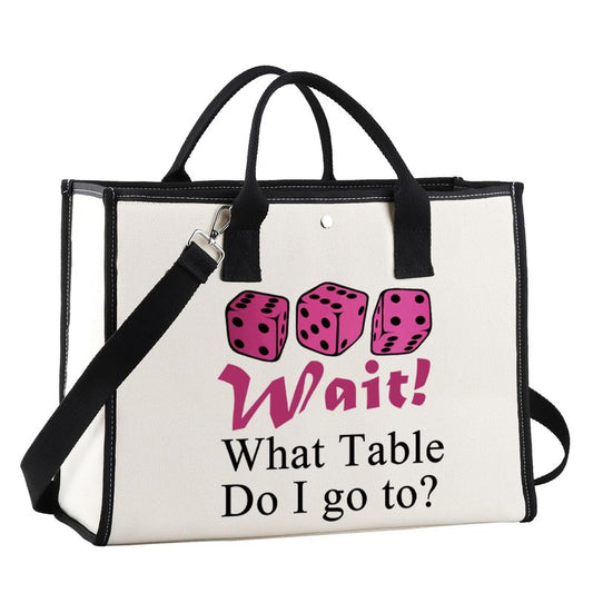 JNIAP Dice Game Makeup Bag Game Night Gifts Dice Gamer Zipper Pouch Game Queen Gifts (wait table tote)
