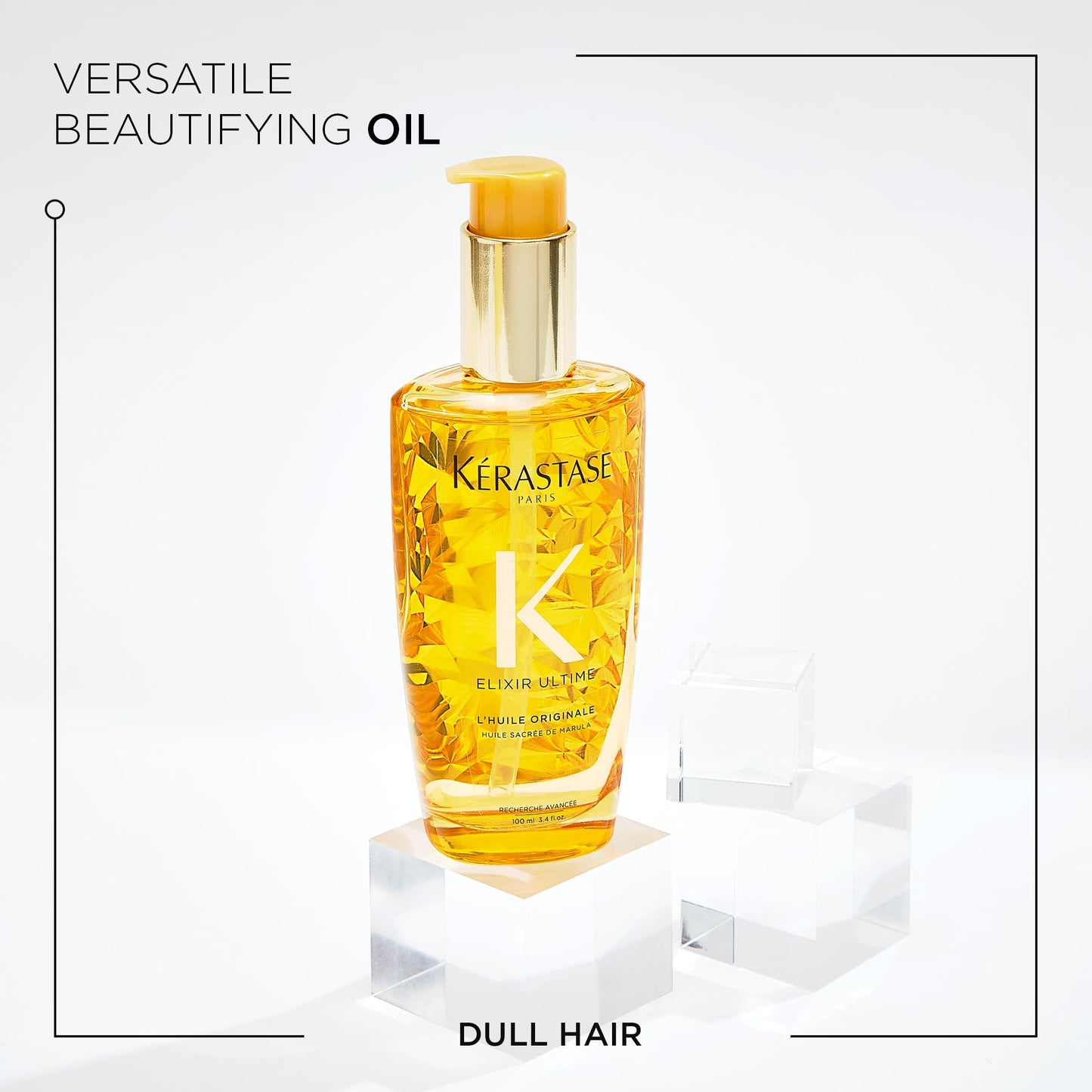 KERASTASE Elixir Ultime L'Huile Original Hair Oil | Hydrating Oil Serum to Smooth Frizz and Add Shine | Nourishes With Argan Oil, Camellia Oil & Marula Oil | For All Hair Types