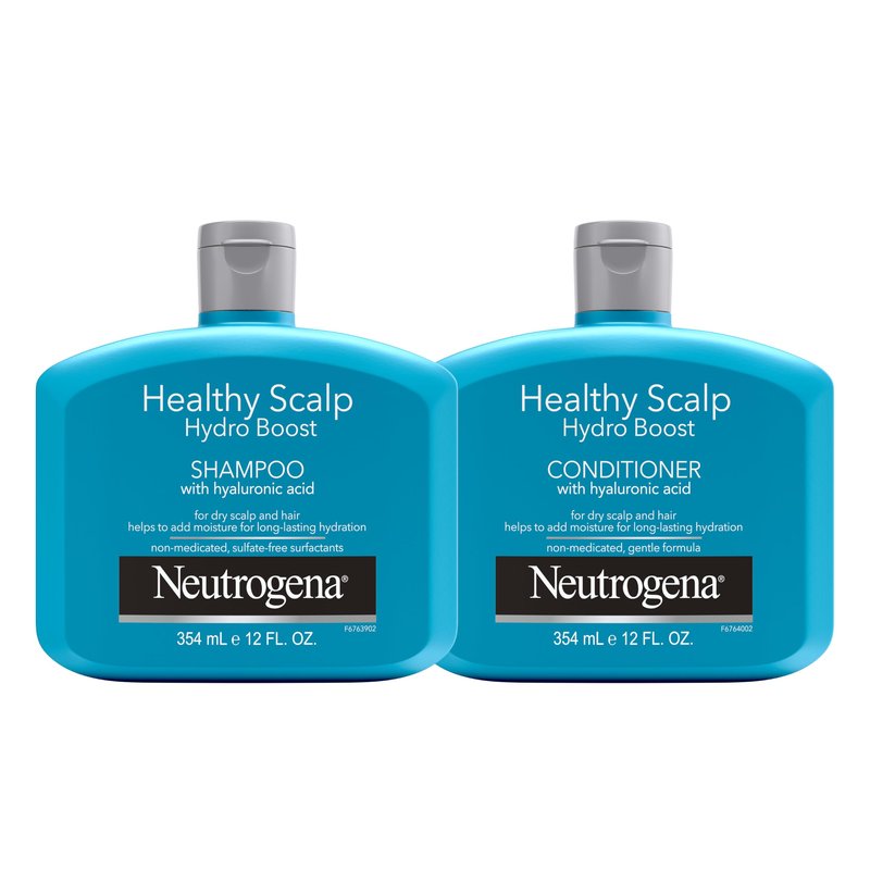 Neutrogena Healthy Scalp Hydro Boost Shampoo & Conditioner Set with Hyaluronic Acid, Hydrating Shampoo & Conditioner Helps Add Moisture to Dry Scalp & Dry Hair, Non-Medicated, 2 x 12 fl. oz